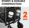 HEXAR&reg; Heavy Duty Shopping Trolley Folding Multi-Functional Portable Utility Wagon Beach Trolley with Storage Basket Outdoor Camping Garden Cart with Adjustable Handle (BLACK)