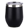 SUNWILL Vacuum Insulated Wine Tumbler with Lid  Black   Stemless Stainless Steel Insulated Wine Glass 12oz  Double Wall Durable Coffee Mug  for Champaign  Cocktail  Beer  Office use