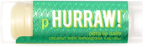 Hurraw Balm, Pitta Lip Balm, Coconut Mint Lemongrass.15 Oz (4.3 g)