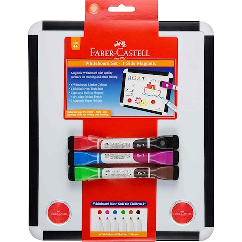 Faber-Castell Magnetic Whiteboard with Markers Multicolour 4 PCS