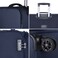 Eminent Expandable Trolley Luggage Set of 3 Bag Soft Suitcase for Unisex Travel Polyester Shell Lightweight with TSA lock Double Spinner Wheels E765SZ Navy Blue