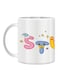 Giftex Back To School With Funny Study Text Mug White/Pink/Blue 11Ounce