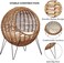 Round rattan basket pet bed with comfortable cushion for cats, Eco-friendly comfortable modern furniture rattan cat pet beds for indoor and outdoor use 60 cm (Brown)