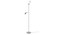 Floor uplighter/reading lamp, silver-colour/white