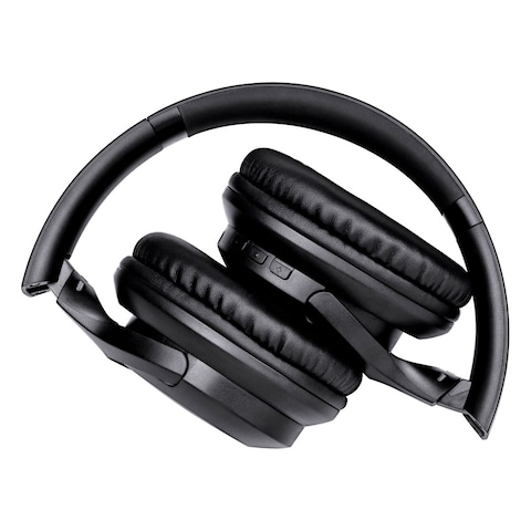 Moodix ANC Bluetooth On-Ear Headphones, Active Noise Cancelling Wireless Headphones Android and iPhone Compatible, Over-Ear Loud Headphones with Deep Bass, Black