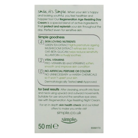 Simple Age Resisting SPF 15 Day Cream 50ml