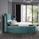 In House Lotus Velvet Bed Frame - King - 200x200 cm - Turquoise