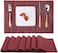 Maroon Placemats [Set of 4] Heat Resistant Cloth Place Mats for Dining Table Mats, Restaurants Party Decoration [45 x 30 cm]