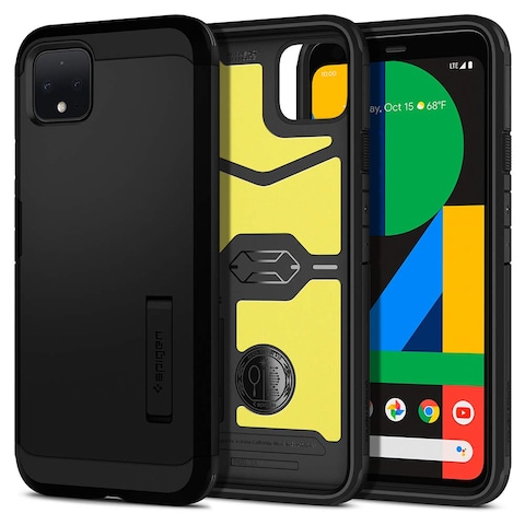 Spigen - Google Pixel 4 Tough Armor cover/case with Extreme Impact Foam - Black