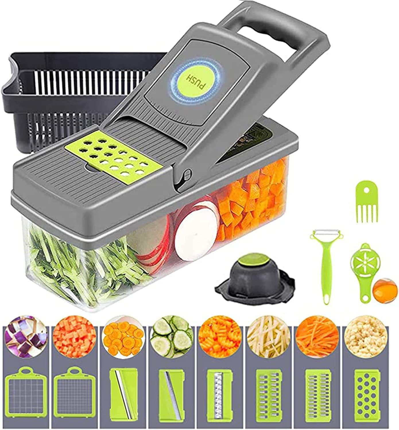 Buy Generic Vegetable Chopper Mandoline Slicer Shaper And Grater 14 Of ...