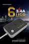 Power Strips Extension lead with 6 USB ports 3 Way Universal Power Socket Outlets