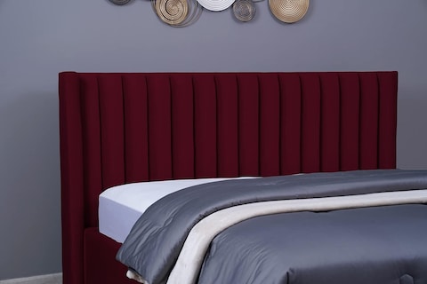 PAN Home Home Furnishings Venus Headboard Velvet Maroon L-200: H-125cm 200x125 Maroon