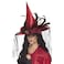 Smiffys Halloween Witch Hat for Women- Red