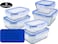 [3Diamonds] Glass Containers BPA-Free Locking lids, Food Storage Container 100% Leakproof Glass Lunch Boxes, Freezer Storage container with Lids Airtight, Glass Food Storage (Set of 6)