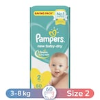 Buy Pampers Baby-Dry Diapers - Size 2 - Mini - 3-8 Kg - 60 Diapers in Egypt