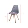 Jilphar Furniture Armless Dining Chair with Wooden Legs JP1154A, Grey