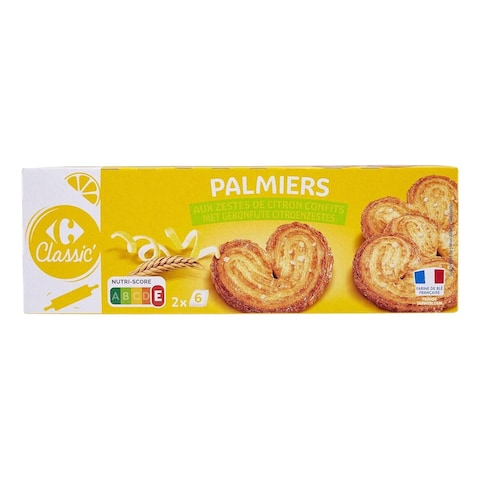 Carrefour Classic Palmier Biscuits Lemon 100g