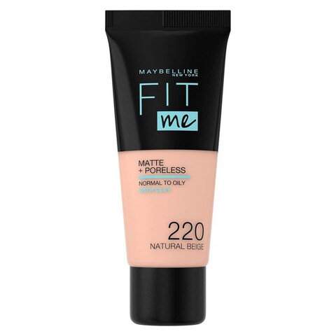 Maybelline New York Fit Me Matte &amp; Poreless Face Foundation - 220 Natural Beige