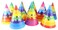 Azude Birthday Party Cone Hats, Rainbow 12 Ct