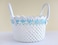 Multipurpose Storage Cotton White and Blue Basket 27x15cm
