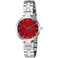 Giordano Women's Watch Analog Display Burgandy Dial Silver Stainless Steel Bracelet - 2784-11