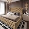In House Serin Velvet Bed Frame - Queen - 200x160 cm - Beige