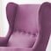 In House 2 Pieces Chair King Velvet With Two Wings And FootStool - Light Purple - E3