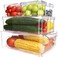 Jinou Fridge Organizers And Storage - Made With Premium Quality Acrylic Glass - Fridge Organizer For Fruits, Vegetables, Drinks, Eggs And Other Food (7pcs)