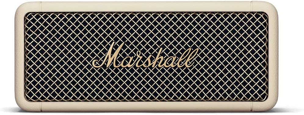 Marshall Emberton Portable Bluetooth Speakers, Water Resistant Wireless Speakers Portable Speaker 20 Hour Of Playtime, Cream