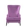 إن هاوس كرسي ملكي بظهرية مجنحة وذراعين منجد بالمخمل - بنفسجي فاتح - E7