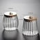 1CHASE&reg;️ Borosilicate Glass Storage Jars With Airtight Bamboo Lid And Metal Handle, Petal Decorative Containers, To Store Coffee Beans, Tea, Spices Etc Set of 2 (Oval &amp; Conical) 600/700ML&hellip;