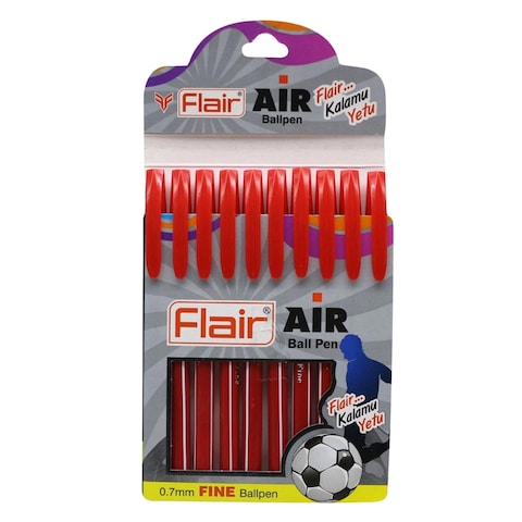 FLAIR KB102B AIR 10 PC FINE PT RED