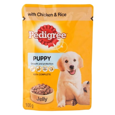 Pedigree Vital Protection Chicken And Rice In Jelly Puppy Food 100g