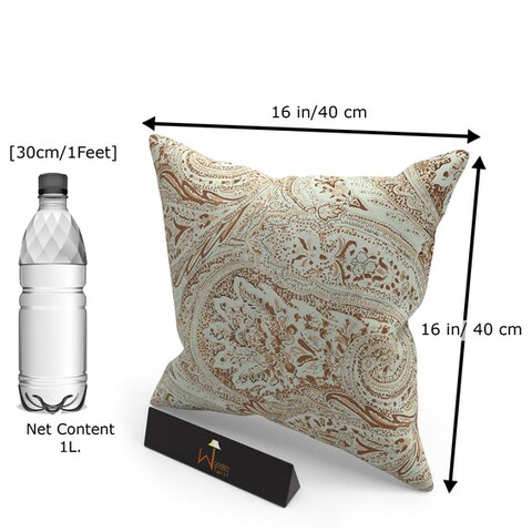 Reposa Floral Print Jute &amp; Cotton Fabric Cushion Cover