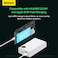 Baseus 20000 mAh Power Bank, 30W iPhone Portable Charger, USB C Fast Charging Hi-Speed 1* USB-C PD And 2 USB Output Compatible With iPhone 15/14/13/12 Series, Samsung S23, iPad Pro, AirPods Etc White