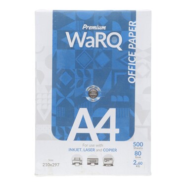 Premium Warq Office Paper 80 gsm 2.60 kg 210 x 297 500 Sheet