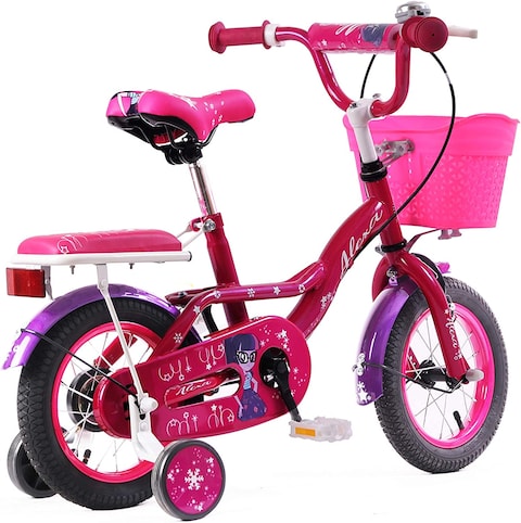 Vego Alexa Kids Bike 12 Inch With Rear Sidewheels, Dark Pink