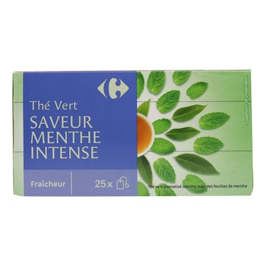 Carrefour Green Tea Intense Mint Flavor 25 Bags 40g