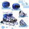 EASY FUTURE Inline Skates Adjustable Size Roller Skates with Flashing Wheels for Outdoor Indoor Children Skate Shoes Including Full Protective Gear Set Blue Medium (35-38)