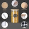 1CHASE Glass Jars With Bamboo Lids, Glass Food Storage Jars With Wood Lids For Pantry-5 Pcs Set (2200ml/ 1200ml/ 750ml/ 500ml)