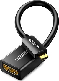 Ugreen Micro HDMI To HDMI Cable Male To Female Micro HDMI Adapter Supports 4K@60Hz, 3D, Ethernet, Audio Return Compatible For GoPro Hero 6, GoPro Hero 5, Smart Phones, Tablets, Cameras, 7 Inch