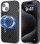 MONOCARBON Real Carbon Fiber case for iPhone 15 cover [MagSafe Compatible] Military Grade - Matte Black