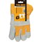 Tolsen Leather Working Gloves, 45024, Yellow And Grey