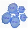 Generic Silicone Stretch Fresh Food Cover Stretch Lids, 6-Pack Of Various Sizes