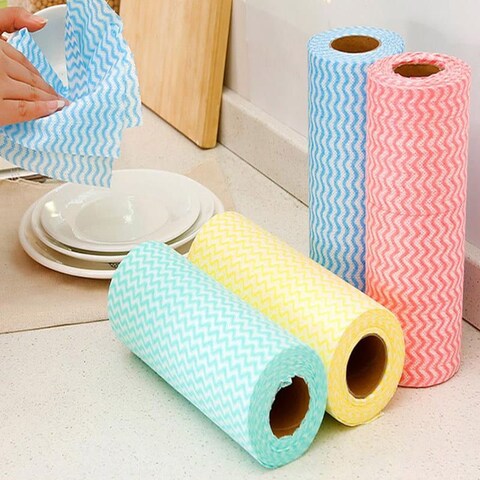 Marrkhor Non-Woven Disposable Dishcloth Multifunctional Cleaning Towel Breakpoint Disposable Dishwashing Towel Multicolour