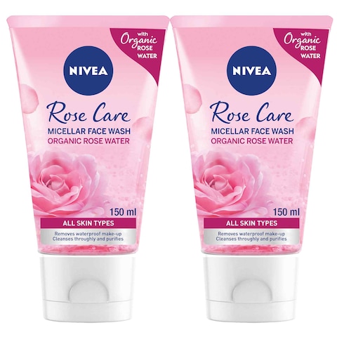 Buy NIVEA Face Wash Micellar Rose Care 150ml Pack of 2 in UAE