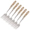Ramadan Design Dinner Stainless Steel Forks Silverware - 6Pcs Dinner Fork with Ceramic Handle Stainless Steel Cutlery Forks Set - Dessert Forks and Spoons Silverware for Home-Green and White Color