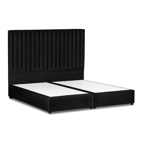 إن هاوس ألكمار هيكل سرير منجد بالمخمل - نفر ونص - 200×150 سم - أسود