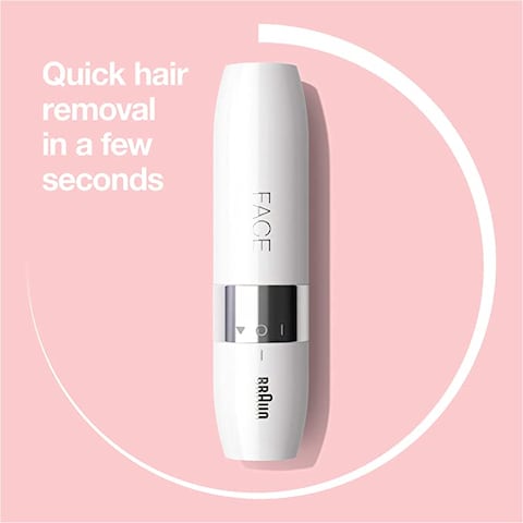 Braun Face Mini Hair Remover FS1000, Electric Facial Hair Removal for Women, White