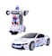 Blossom Deform Robot Sports Car Toy with Convertible Robot with Lights, Music &amp; Bump &amp; Go Function for Kids, White (Image May Vary)